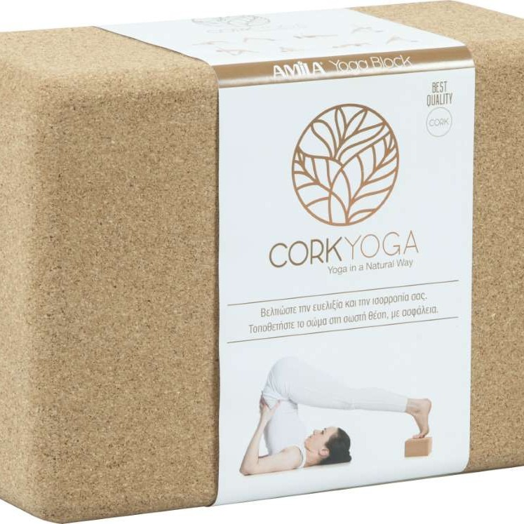 Τούβλο Yoga Dhara Cork Block 7,6x15x23 cm από Φελλό