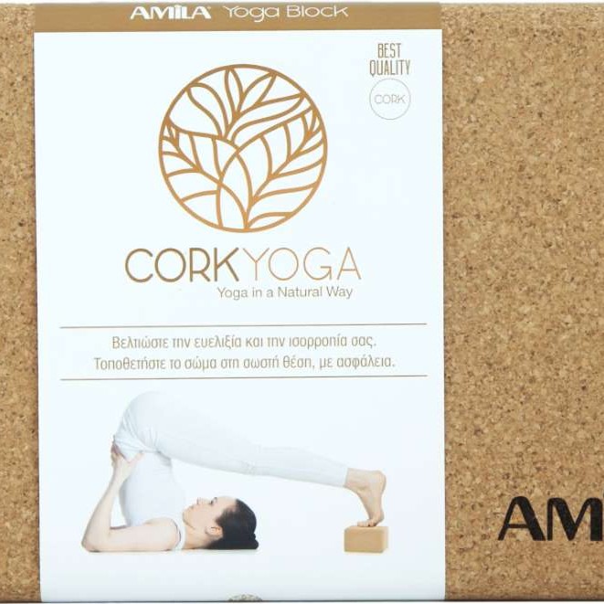 Τούβλο Yoga Dhara Cork Block 7,6x15x23 cm από Φελλό