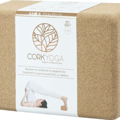 Τούβλο Yoga Dhara Cork Block 7,6x15x23 cm από Φελλό