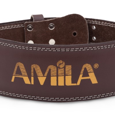 Ζώνη Άρσης Βαρών AMILA Δερμάτινη Καφέ C Quality S