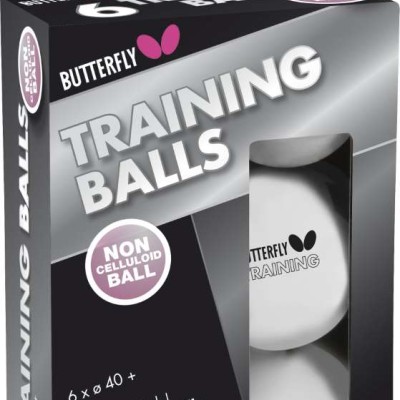 Μπαλάκια Ping Pong Butterfly Training 40+ 6 Τεμάχια Λευκά