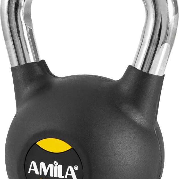 Kettlebell Rubber Cover Cr Handle 10 kg – Μαύρο