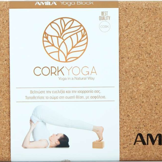 Τούβλο Yoga Dhara Cork Block 7,6x15x23 cm από Φελλό