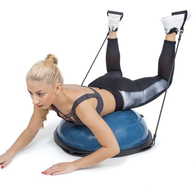 AMILA Balance Ball με Ξύλινη Βάση Μπλε 63cm