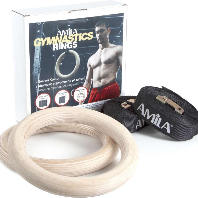 Κρίκοι γυμναστικής AMILA WOOD Gymnastics Rings