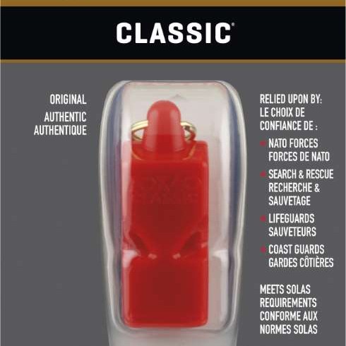 Σφυρίχτρα FOX40 Classic Safety Κόκκινη με Κορδόνι