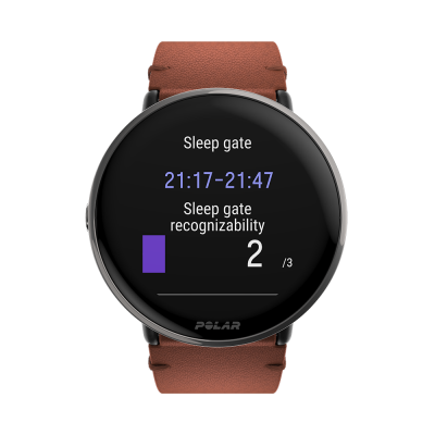 Polar Ignite 3 43mm Αδιάβροχο Smartwatch με Παλμογράφο (Titanium with Brown Strap)