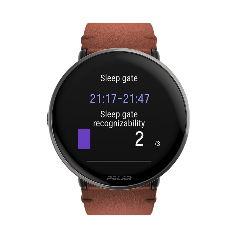 Polar Ignite 3 43mm Αδιάβροχο Smartwatch με Παλμογράφο (Titanium with Brown Strap)