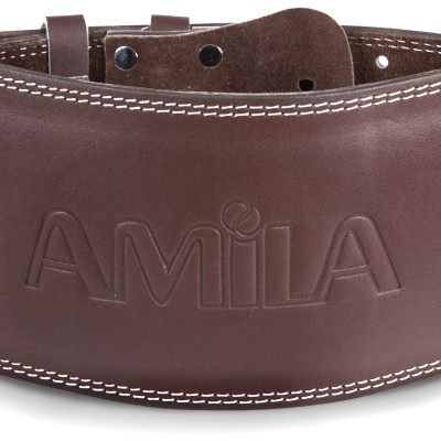 Ζώνη Άρσης Βαρών AMILA Δερμάτινη Καφέ B Quality S