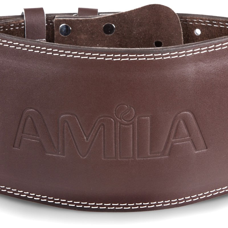 Ζώνη Άρσης Βαρών AMILA Δερμάτινη Καφέ B Quality M