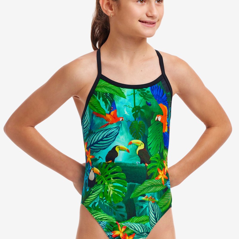 FUNKY Girl's Single Strap One Piece - Lost Forest