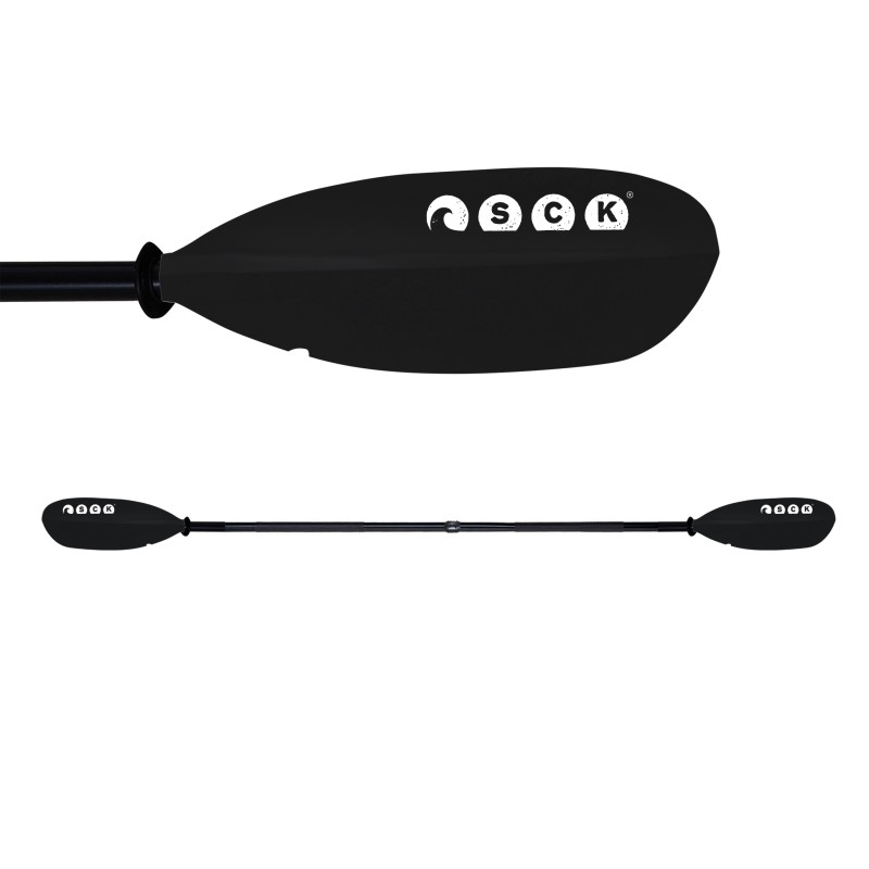 Κουπί καγιάκ Deluxe ρυθμιζόμενο 217-227cm Αλουμινίου διαιρούμενο - Μαύρο SCK