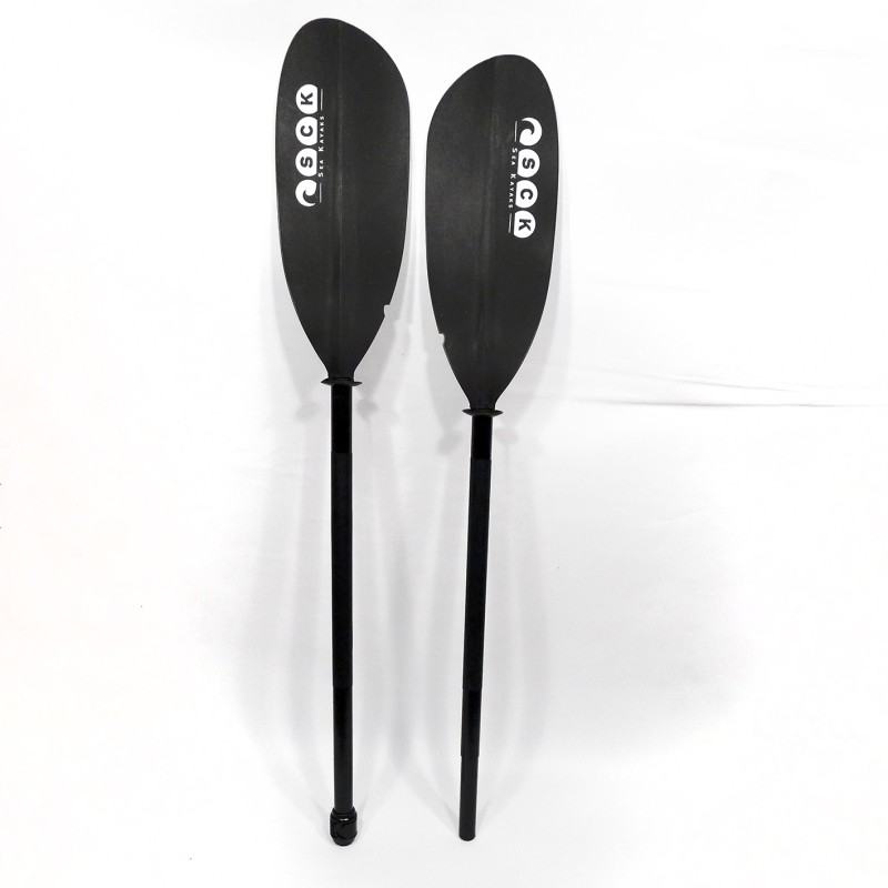 Κουπί καγιάκ Deluxe ρυθμιζόμενο 217-227cm Αλουμινίου διαιρούμενο - Μαύρο SCK