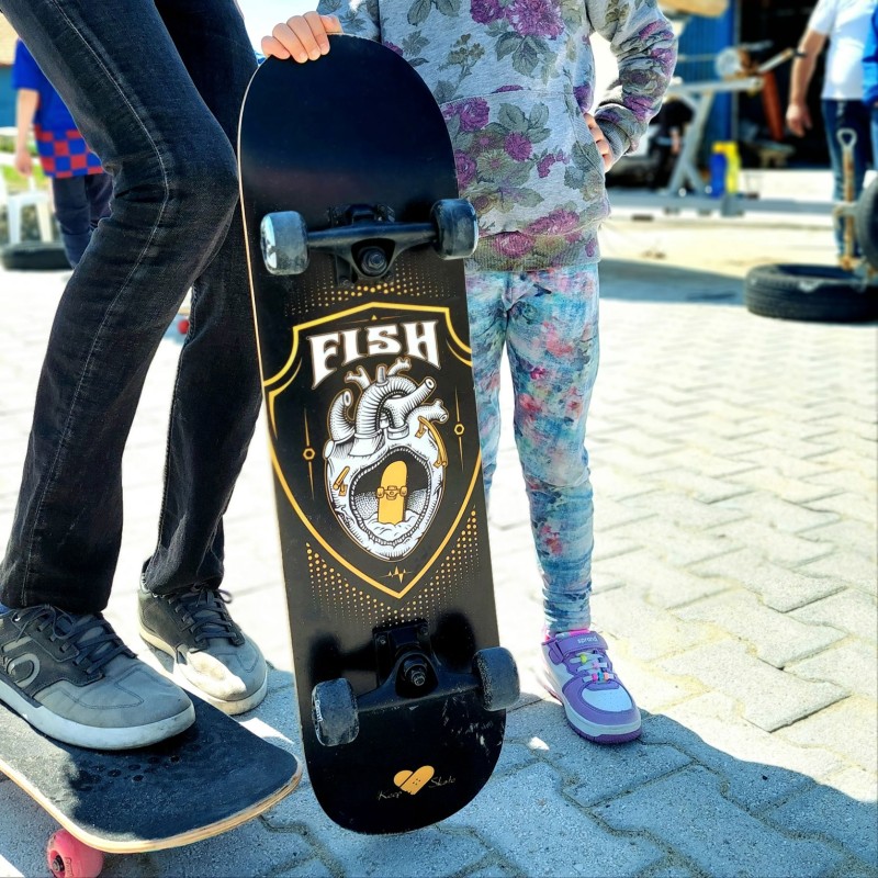 Skateboard 31'' Black heart Fish