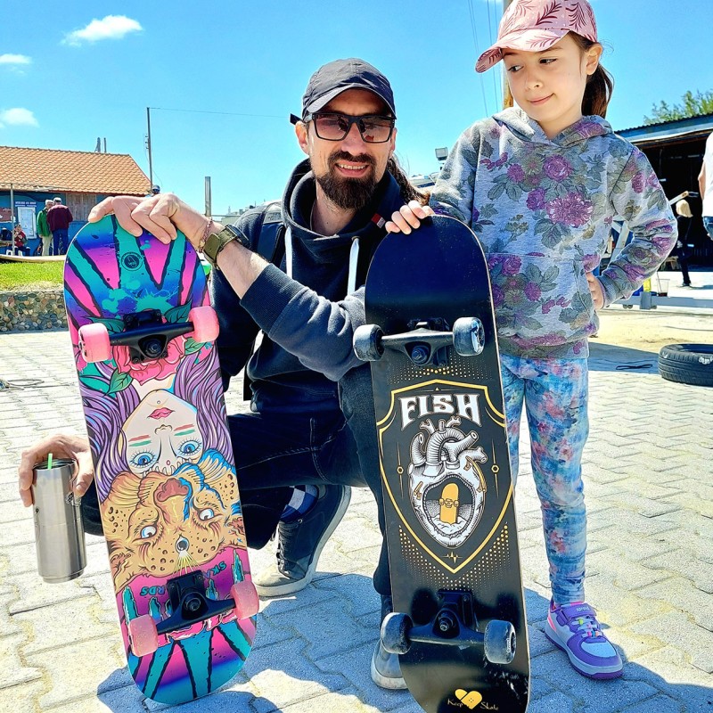 Skateboard 31'' Black heart Fish