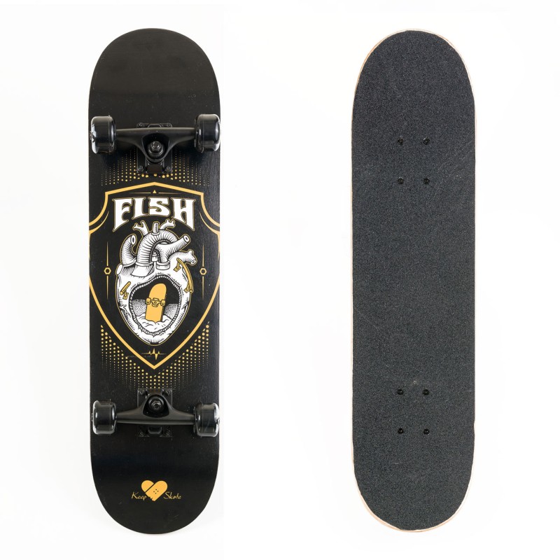 Skateboard 31'' Black heart Fish
