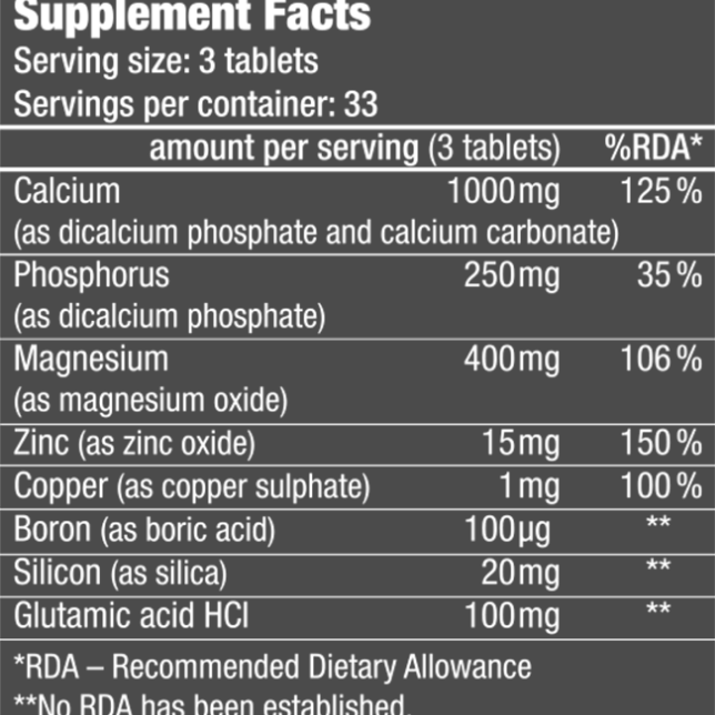 Calcium Zinc Magnesium 100tabs (BIOTECH USA)
