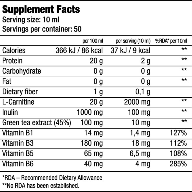 L-Carnitine 100.000 Liquid 500ml (BIOTECH USA) - Apple