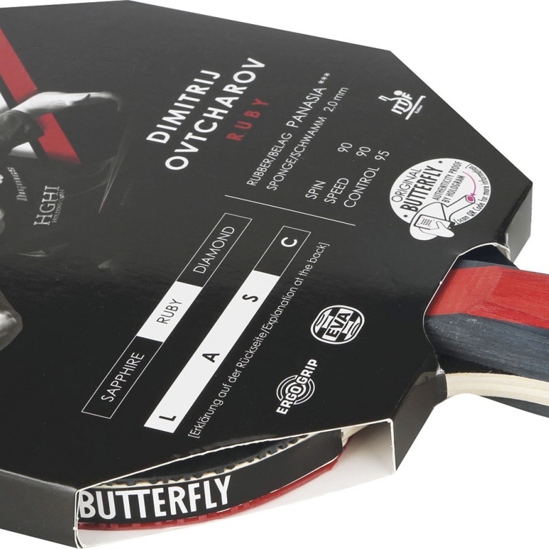 Ρακέτα Ping Pong Butterfly Dimitrij Ovtcharov Ruby