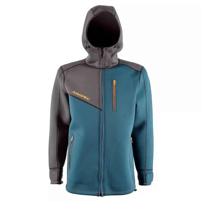 Τζάκετ με κουκούλα νεοπρέν 2mm Loosefit Γκρι/Navy - Aropec