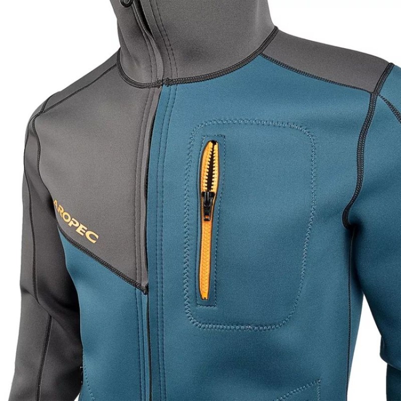 Τζάκετ με κουκούλα νεοπρέν 2mm Loosefit Γκρι/Navy - Aropec