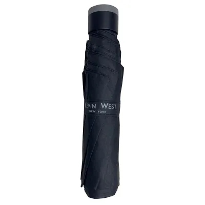 Ομπρέλα βροχής unisex σπαστή 3s απλή R53cm polyester μαύρη KEVIN WEST