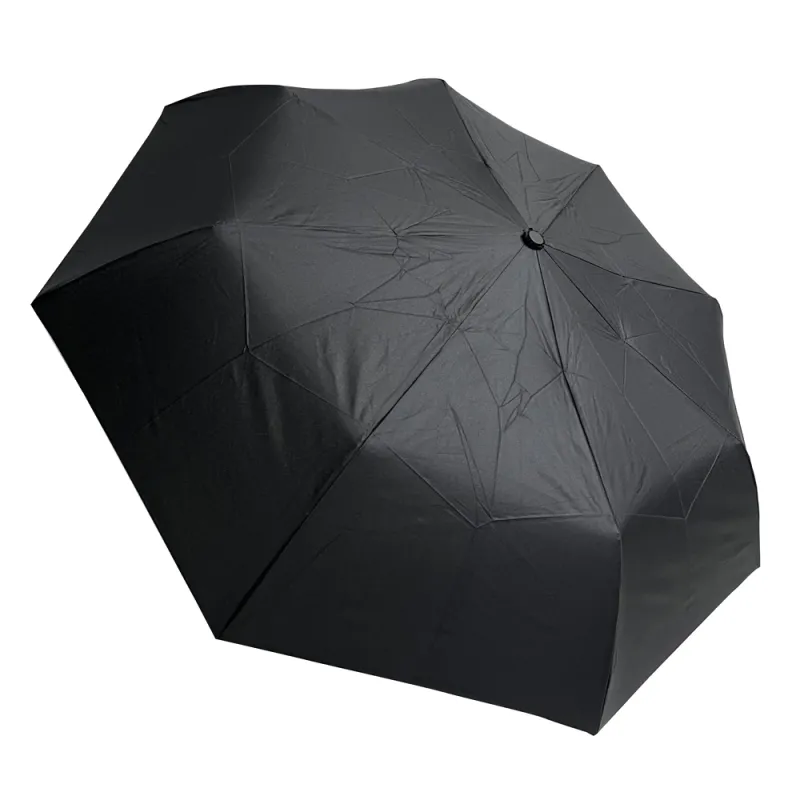 Ομπρέλα βροχής unisex σπαστή 3s απλή R53cm polyester μαύρη KEVIN WEST