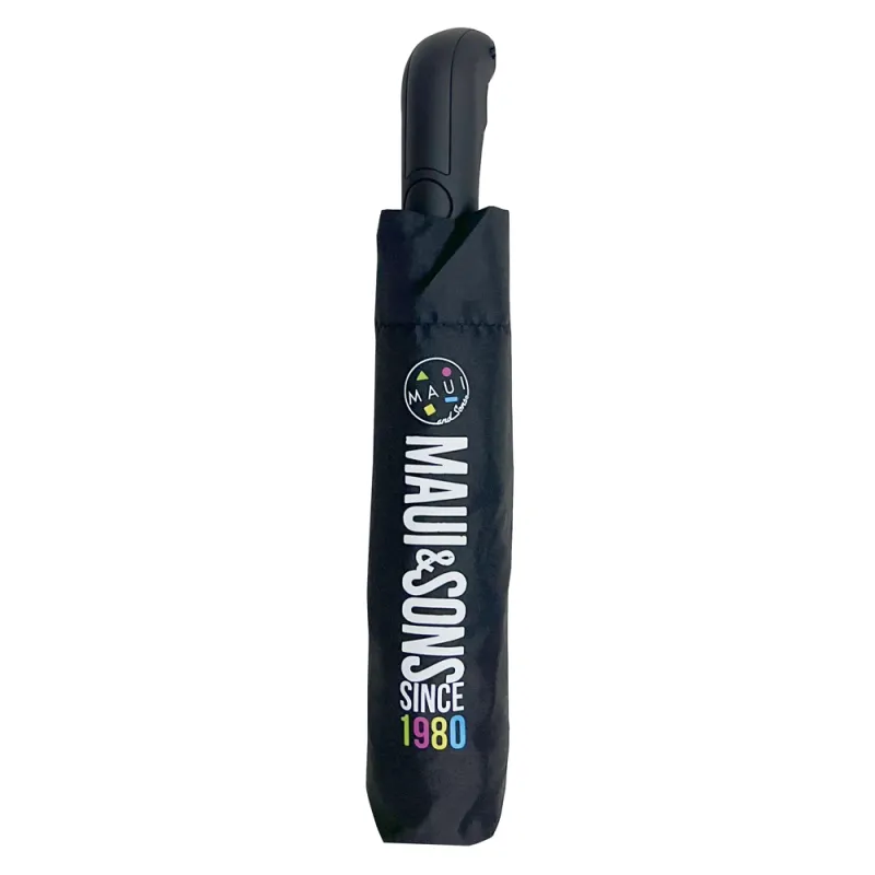 Ομπρέλα βροχής unisex σπαστή 3s αυτόματη R58cm polyester μαύρη MAUI&SONS